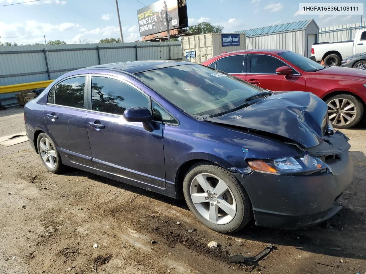 1HGFA16836L103111 2006 Honda Civic Ex