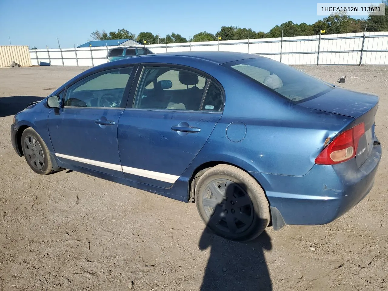 2006 Honda Civic Lx VIN: 1HGFA16526L113621 Lot: 75199444