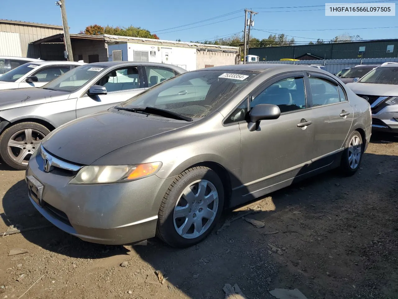 2006 Honda Civic Lx VIN: 1HGFA16566L097505 Lot: 75333354