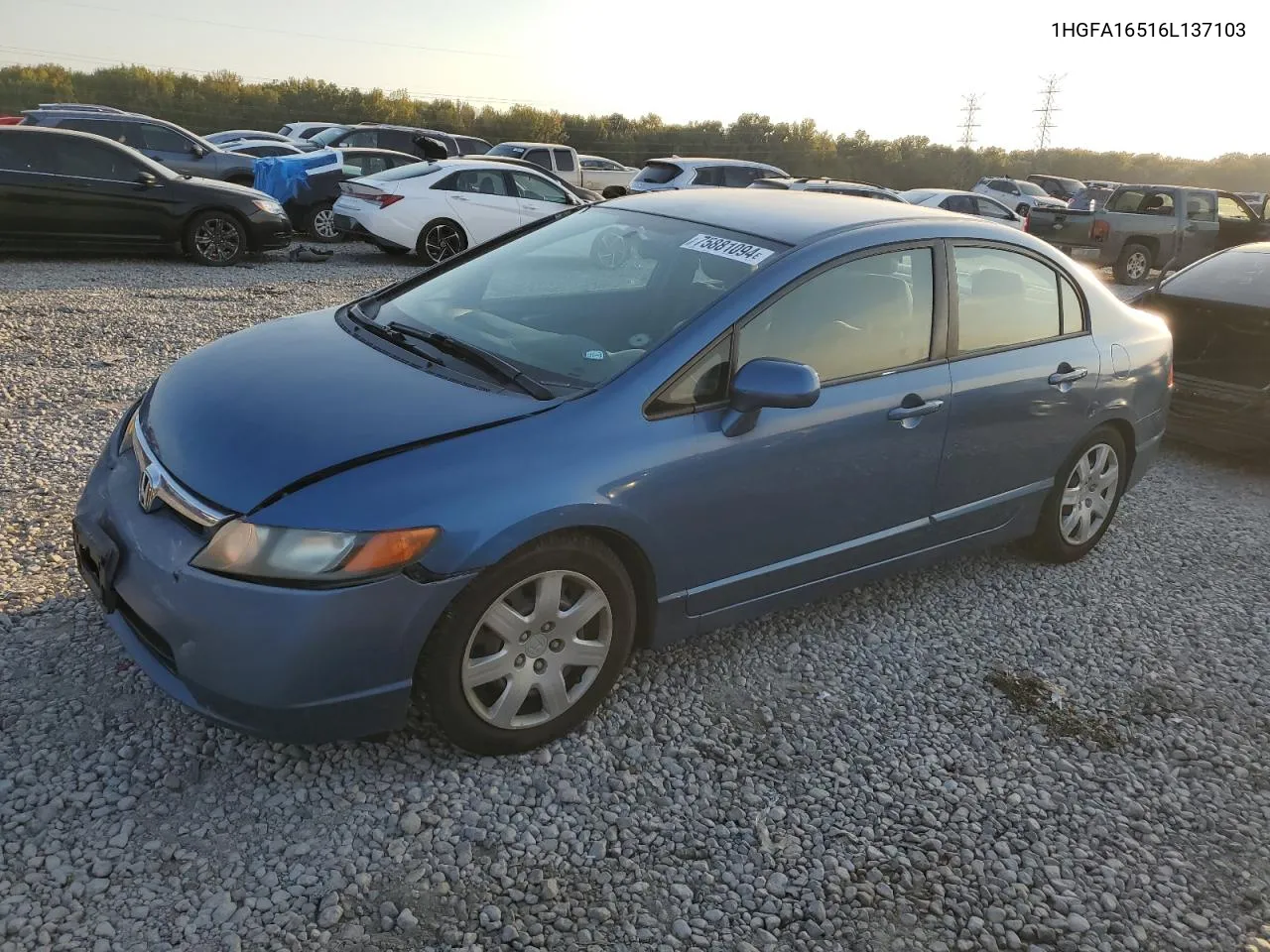 2006 Honda Civic Lx VIN: 1HGFA16516L137103 Lot: 75881094