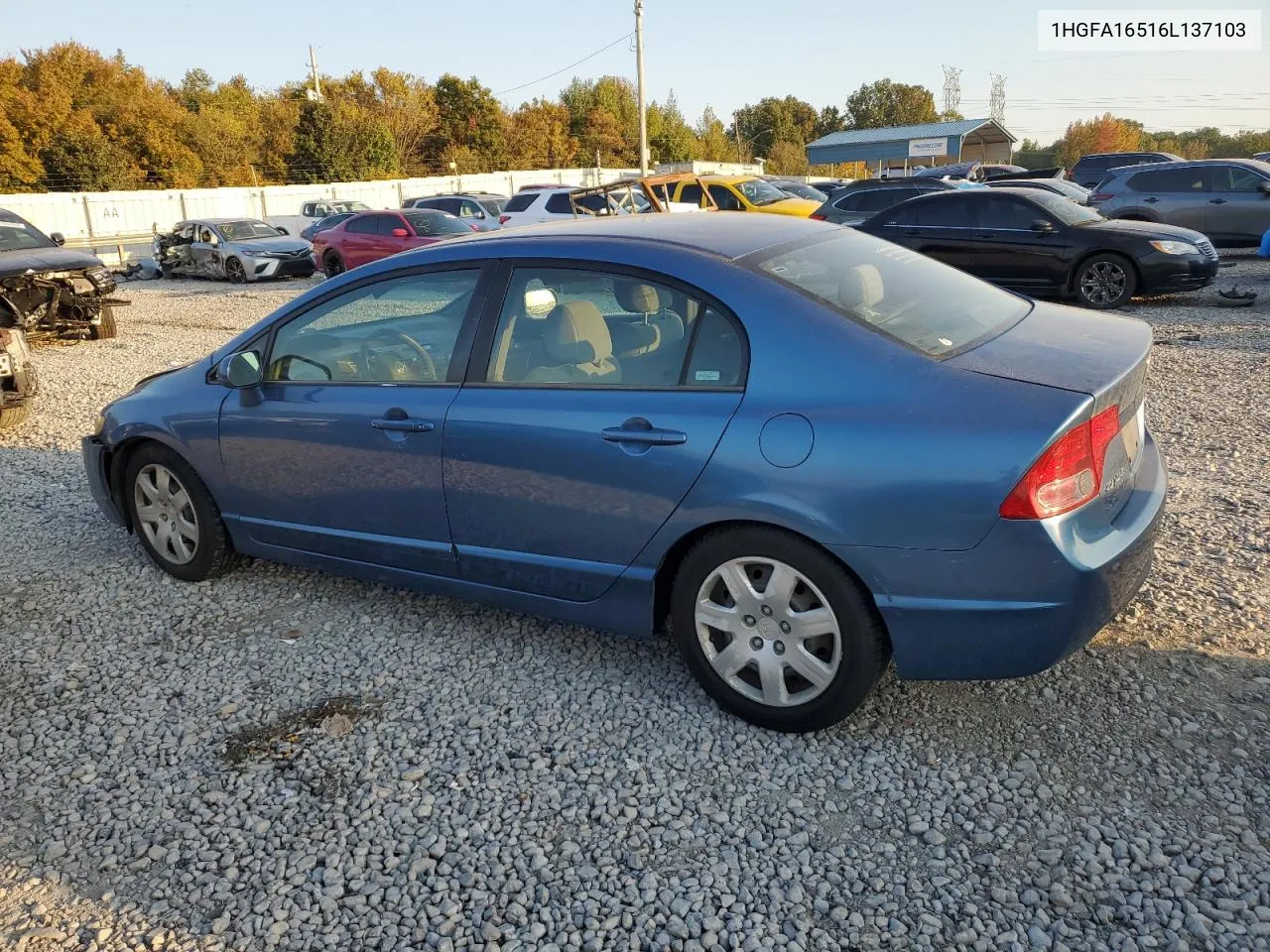 2006 Honda Civic Lx VIN: 1HGFA16516L137103 Lot: 75881094