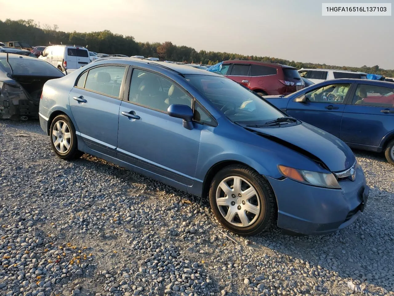 2006 Honda Civic Lx VIN: 1HGFA16516L137103 Lot: 75881094