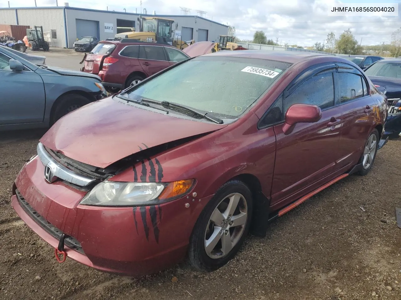 2006 Honda Civic Ex VIN: JHMFA16856S004020 Lot: 75935734