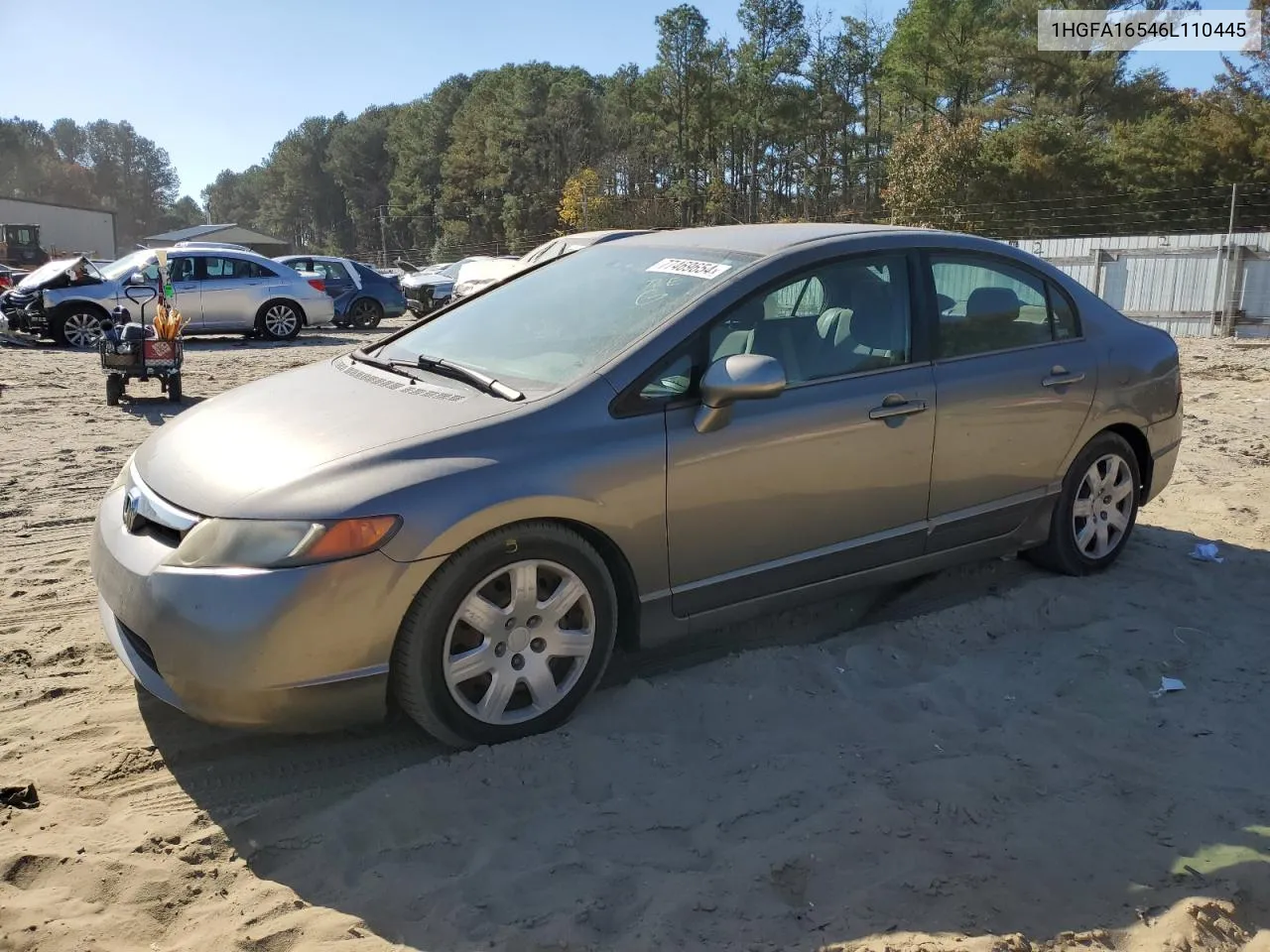 2006 Honda Civic Lx VIN: 1HGFA16546L110445 Lot: 77469654