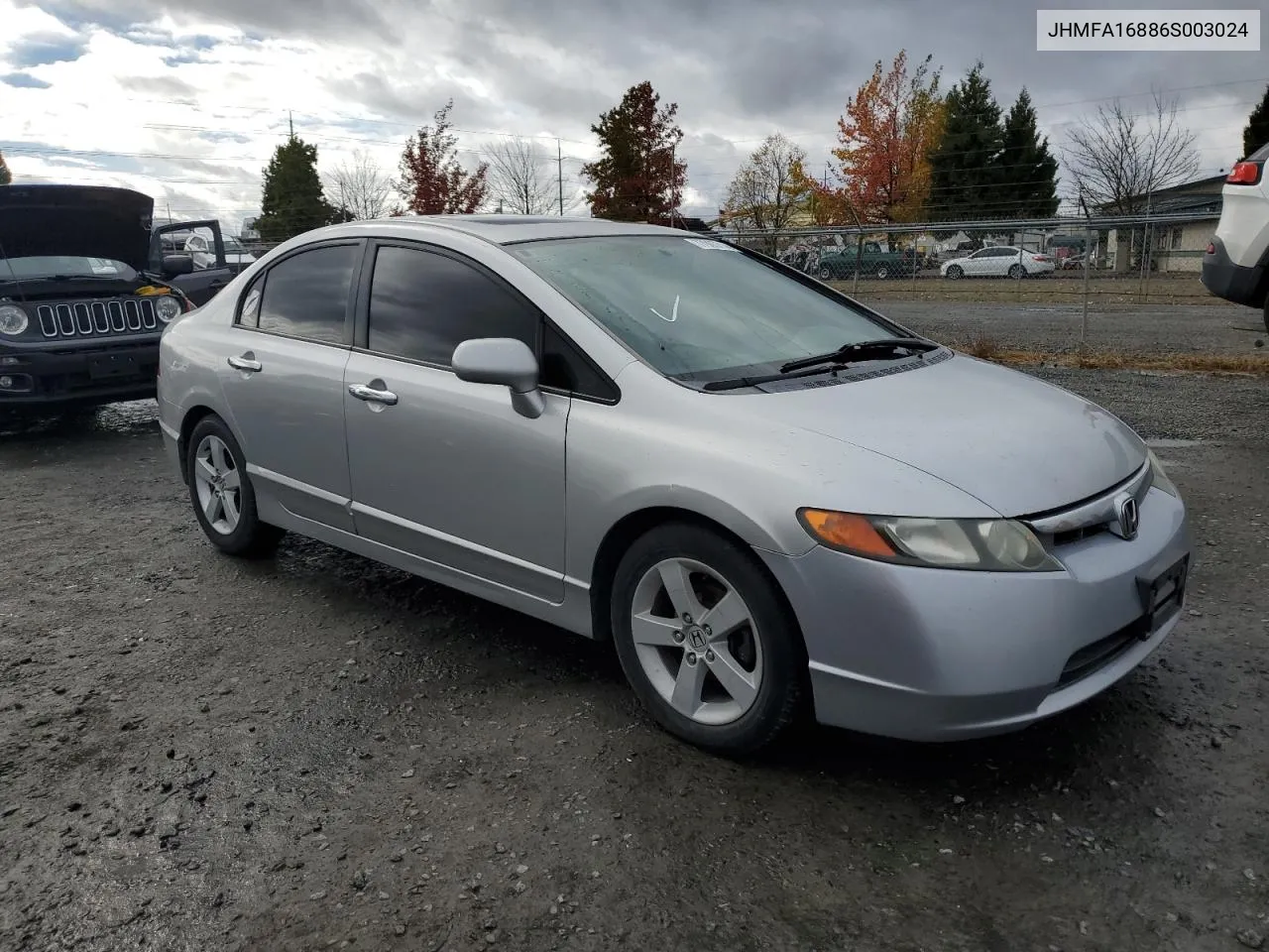 2006 Honda Civic Ex VIN: JHMFA16886S003024 Lot: 77905714