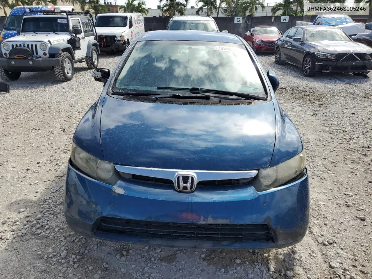 2006 Honda Civic Hybrid VIN: JHMFA36246S005246 Lot: 78696774