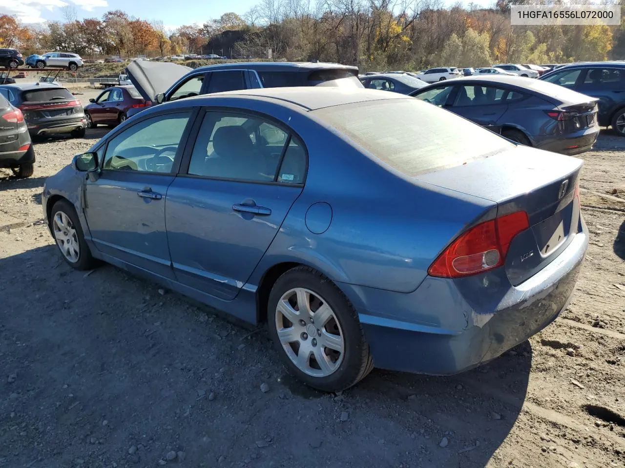 2006 Honda Civic Lx VIN: 1HGFA16556L072000 Lot: 78935884