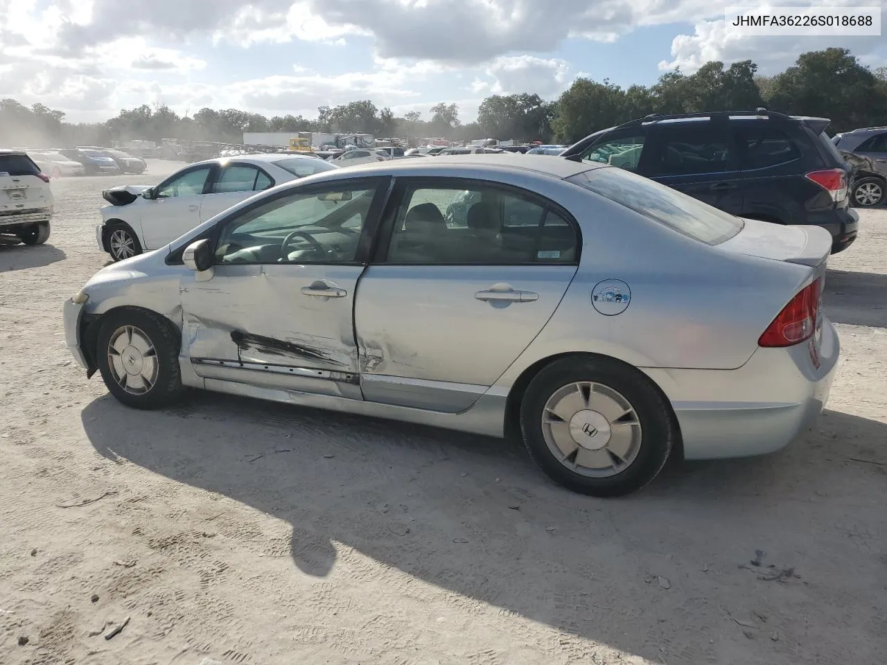 2006 Honda Civic Hybrid VIN: JHMFA36226S018688 Lot: 80705244