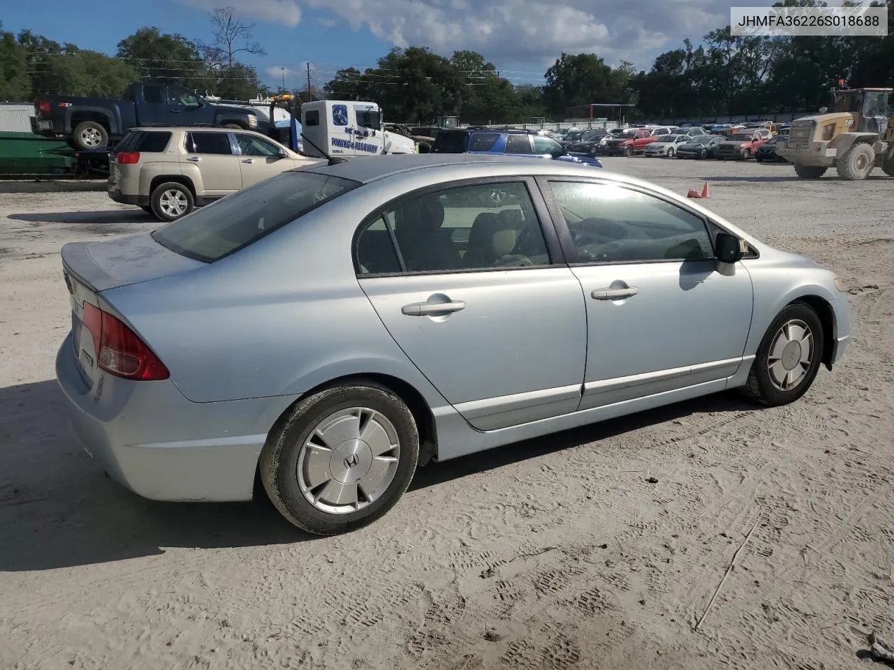 2006 Honda Civic Hybrid VIN: JHMFA36226S018688 Lot: 80705244