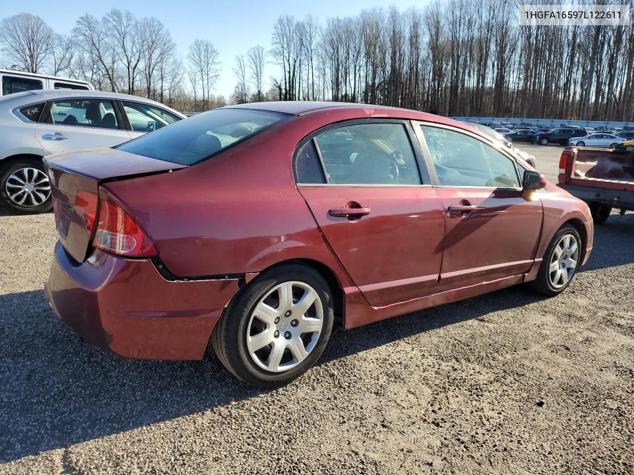 2007 Honda Civic Lx VIN: 1HGFA16597L122611 Lot: 43229034