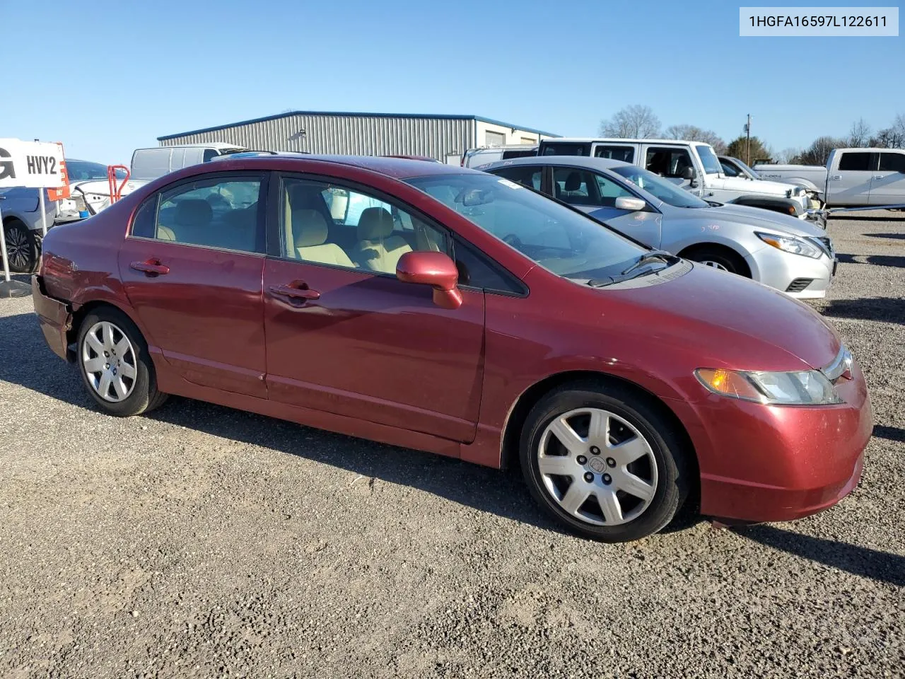 2007 Honda Civic Lx VIN: 1HGFA16597L122611 Lot: 43229034