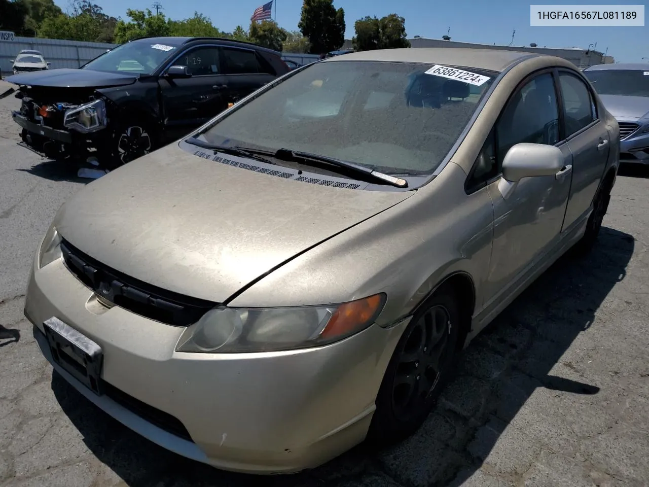 2007 Honda Civic Lx VIN: 1HGFA16567L081189 Lot: 63861224