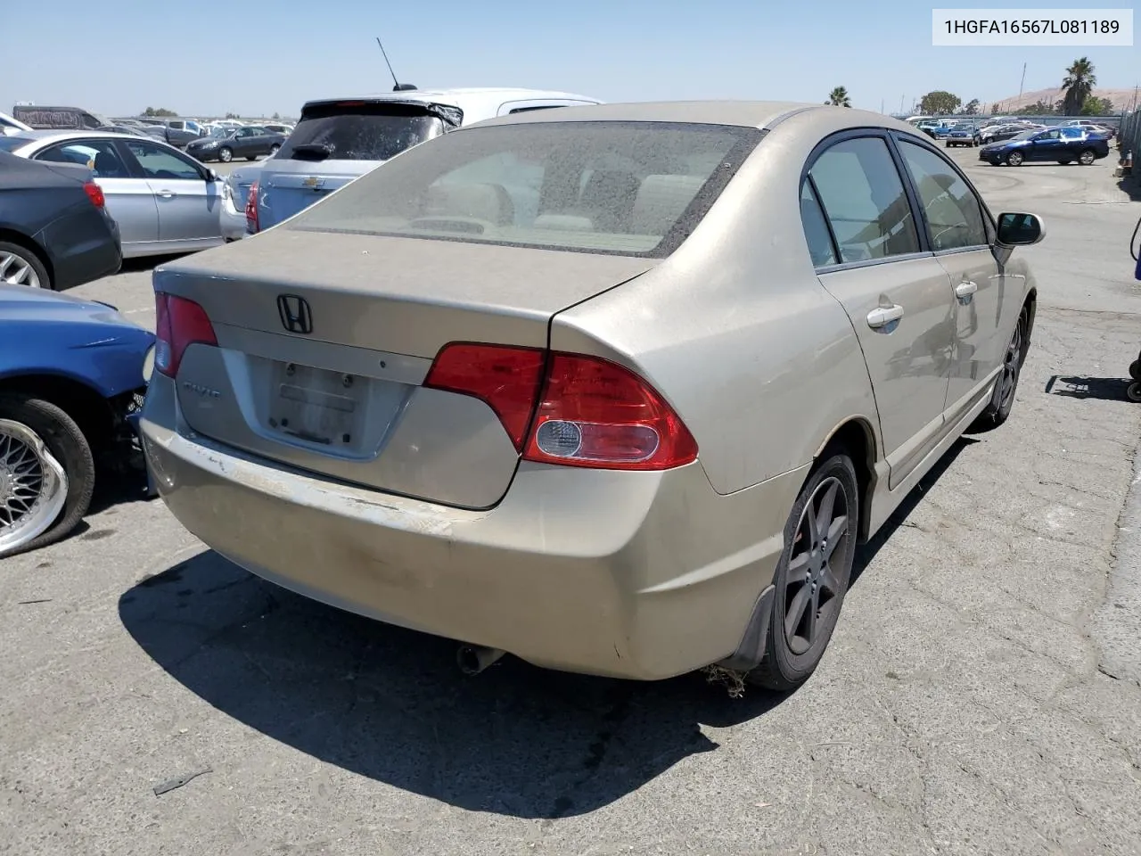 2007 Honda Civic Lx VIN: 1HGFA16567L081189 Lot: 63861224