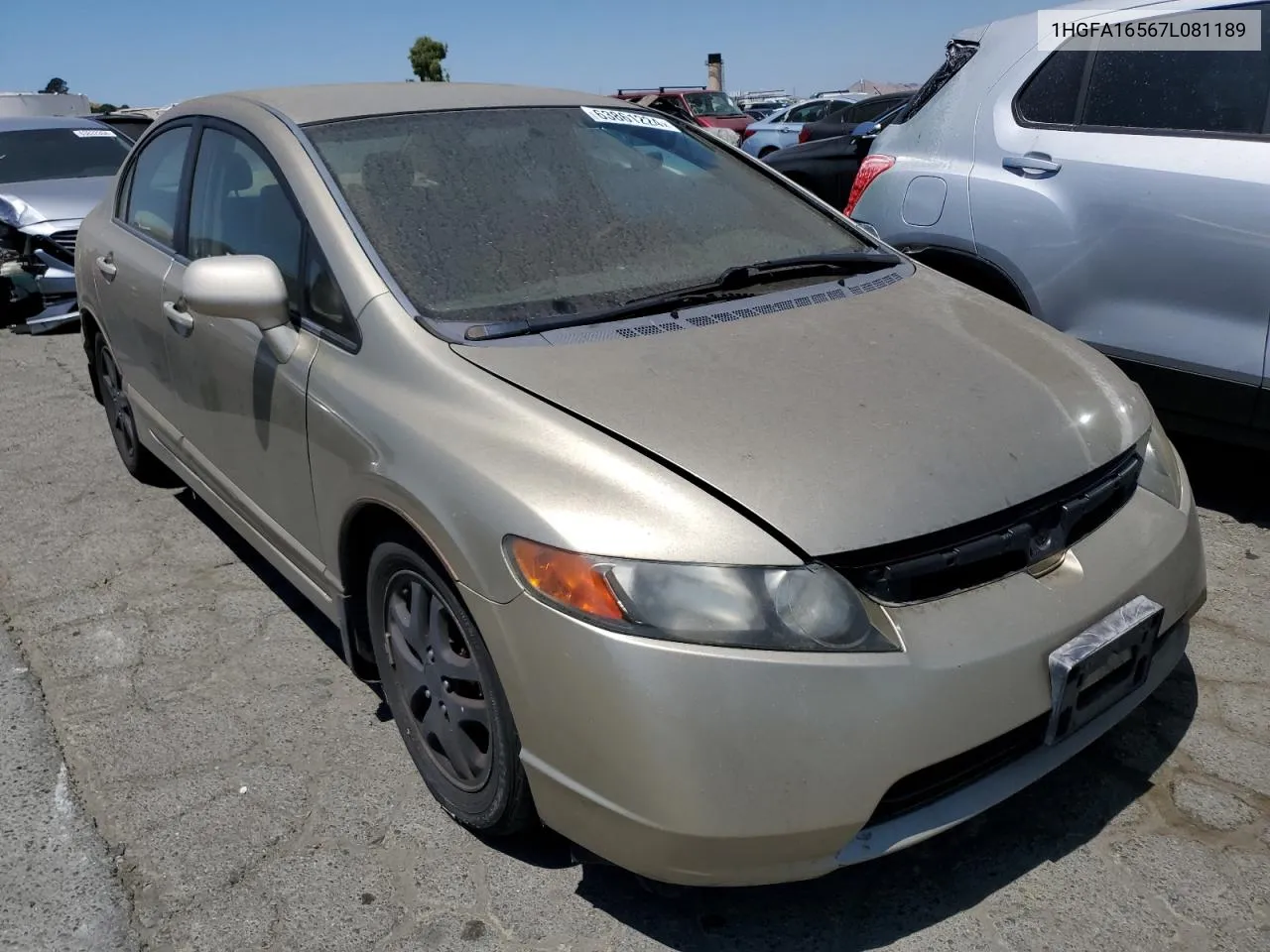 2007 Honda Civic Lx VIN: 1HGFA16567L081189 Lot: 63861224