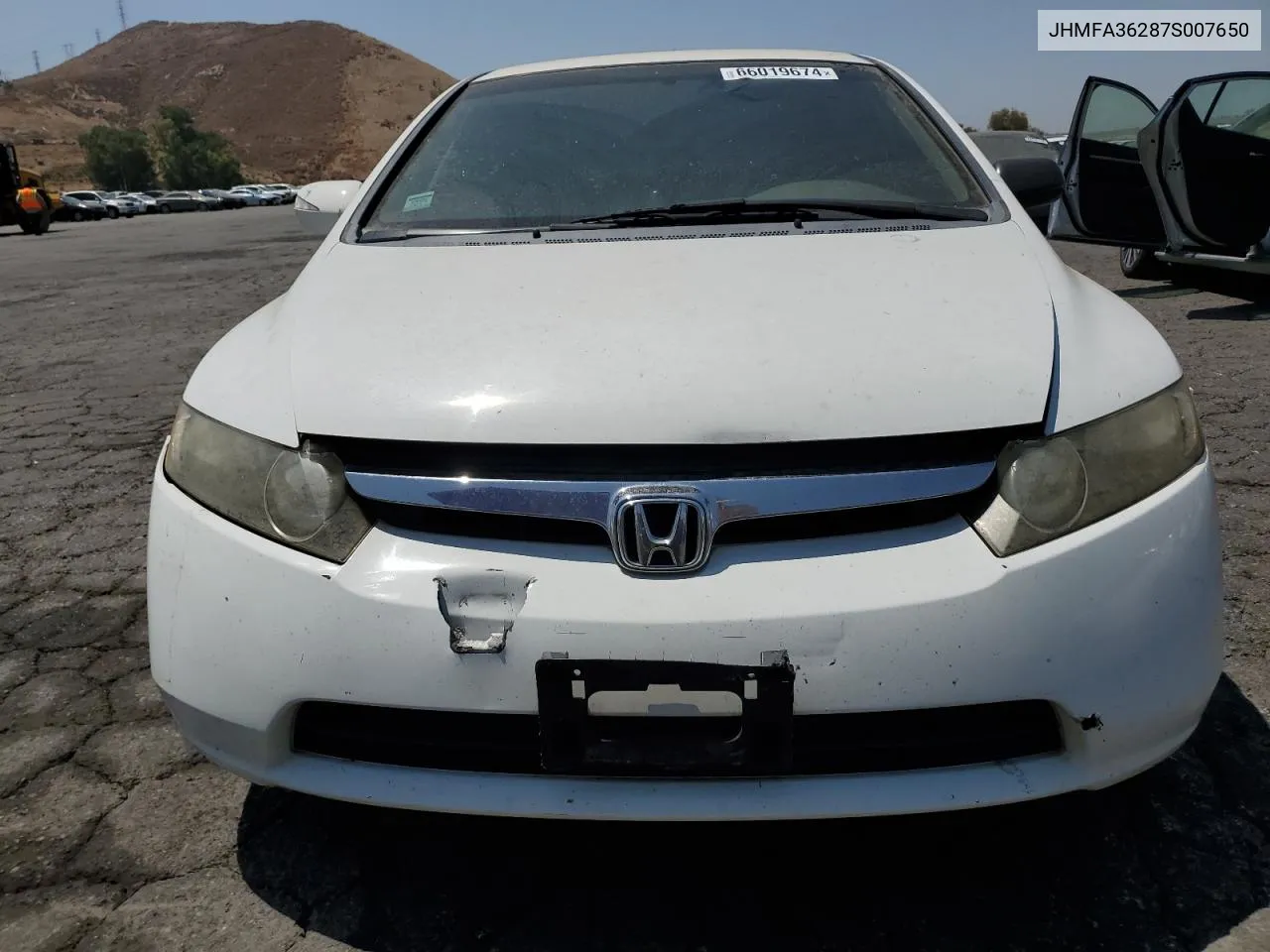 2007 Honda Civic Hybrid VIN: JHMFA36287S007650 Lot: 66019674