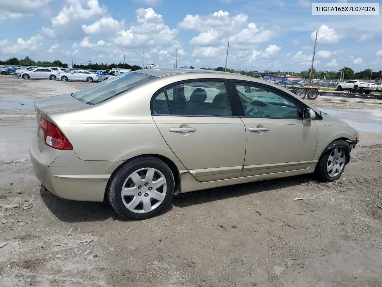 2007 Honda Civic Lx VIN: 1HGFA165X7L074326 Lot: 66535774