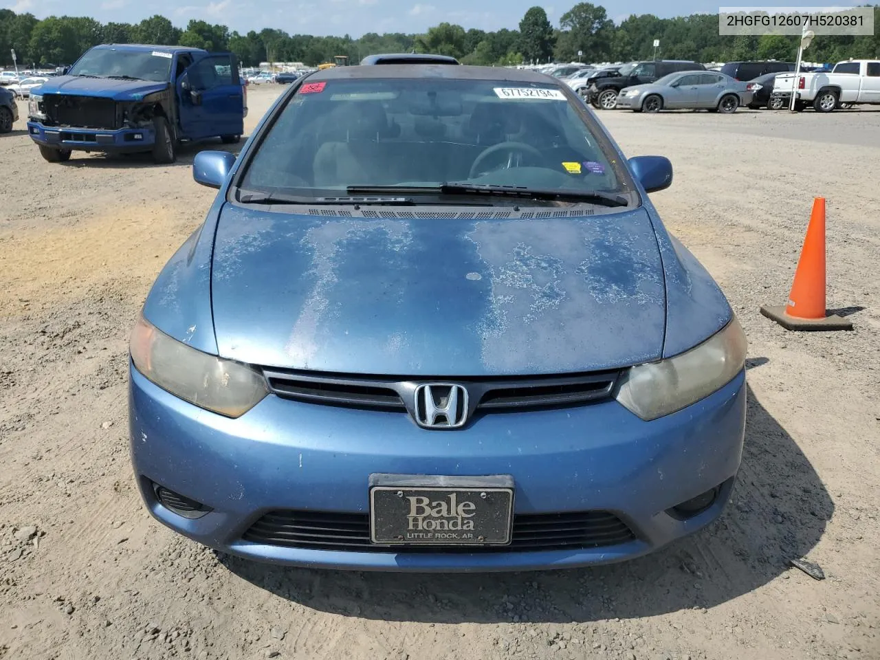 2007 Honda Civic Lx VIN: 2HGFG12607H520381 Lot: 67752794