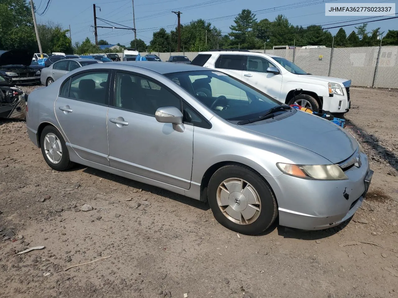 2007 Honda Civic Hybrid VIN: JHMFA36277S023337 Lot: 67826724