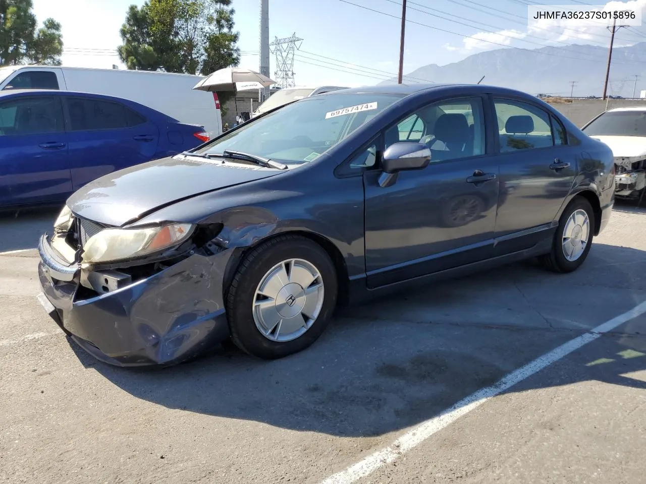 2007 Honda Civic Hybrid VIN: JHMFA36237S015896 Lot: 69757474