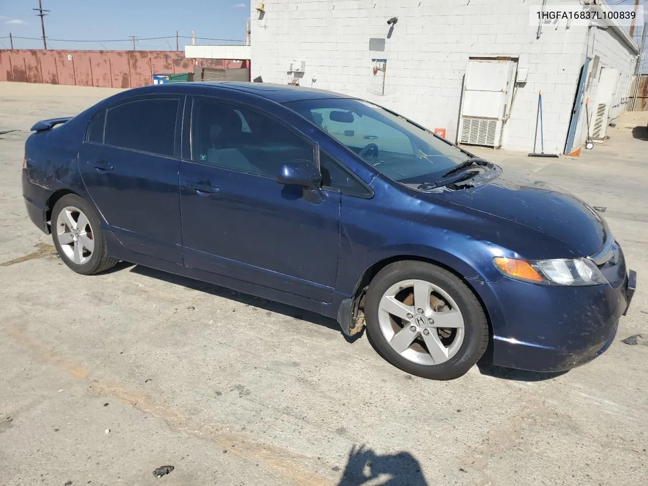 2007 Honda Civic Ex VIN: 1HGFA16837L100839 Lot: 70137974