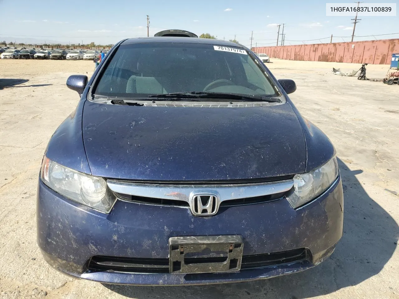 1HGFA16837L100839 2007 Honda Civic Ex