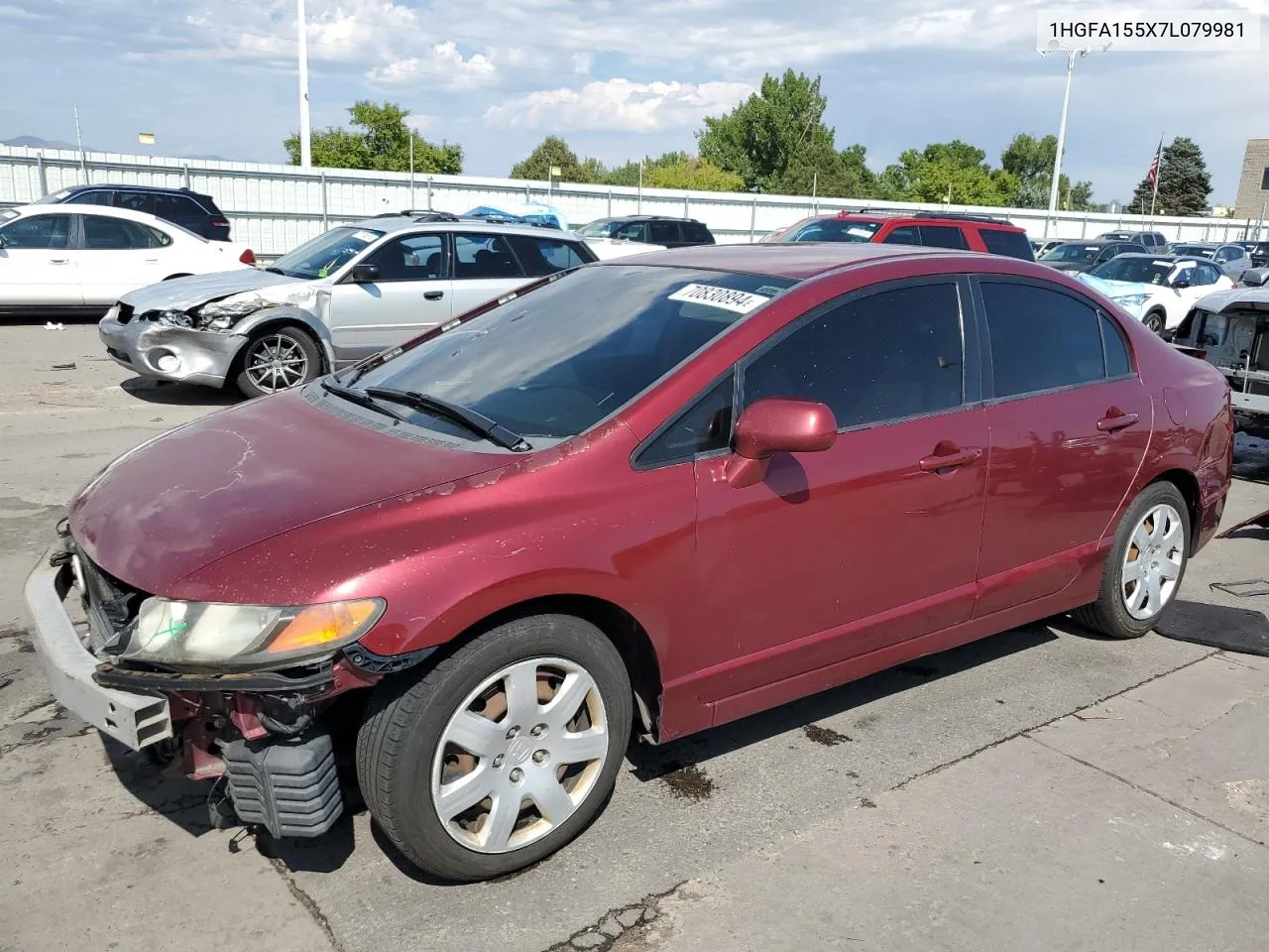 2007 Honda Civic Lx VIN: 1HGFA155X7L079981 Lot: 70830894