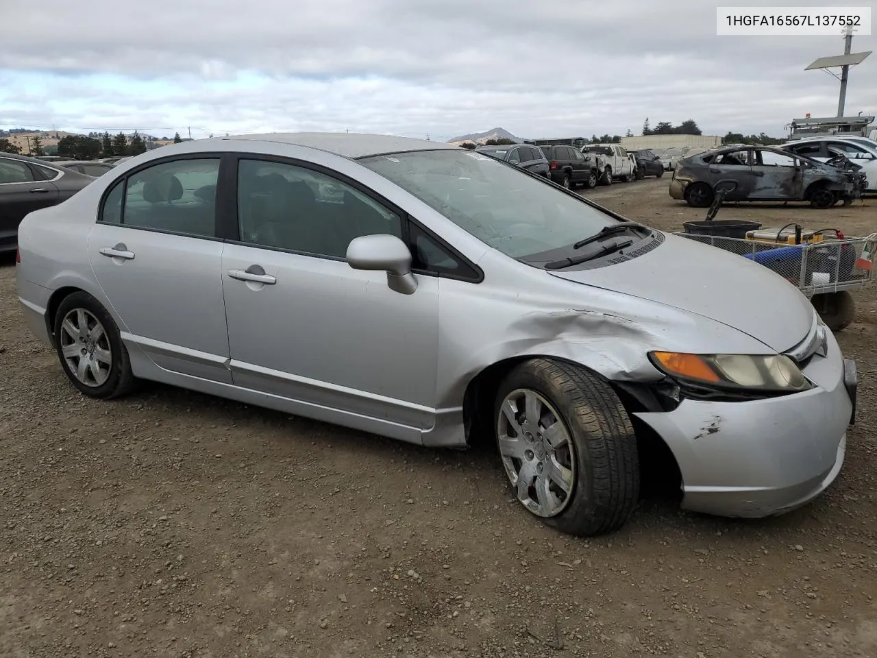 2007 Honda Civic Lx VIN: 1HGFA16567L137552 Lot: 70918284