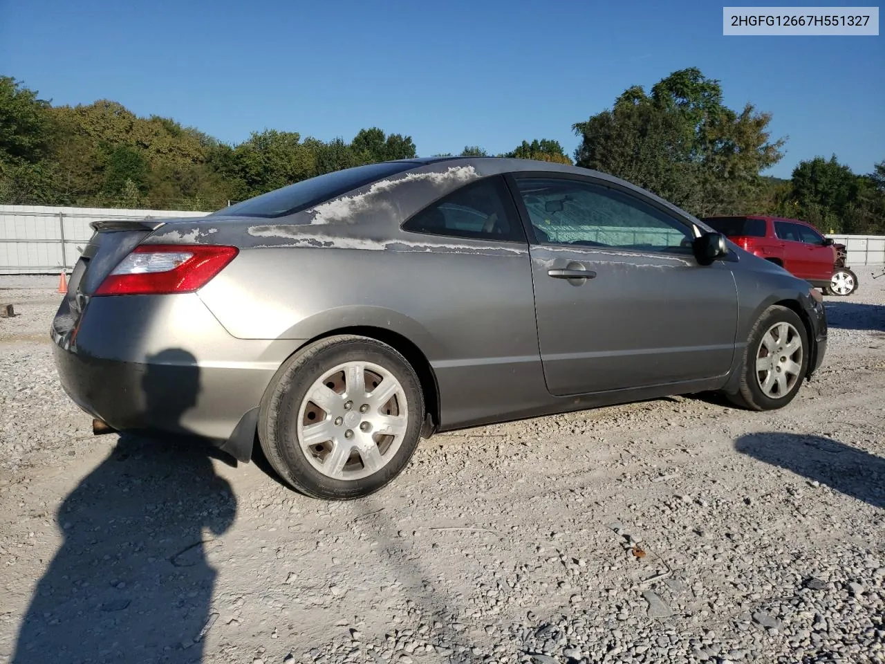 2007 Honda Civic Lx VIN: 2HGFG12667H551327 Lot: 71651164