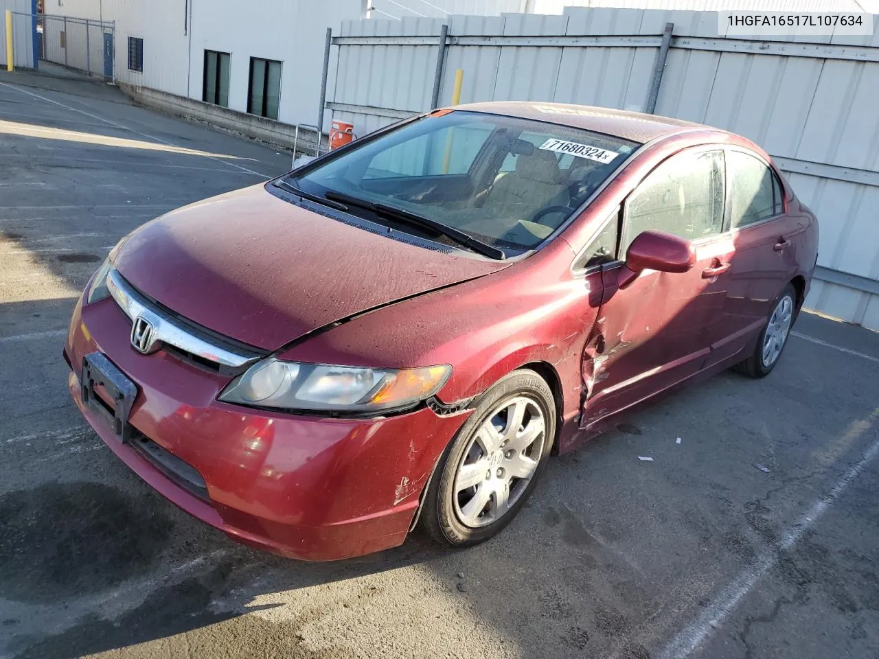 1HGFA16517L107634 2007 Honda Civic Lx