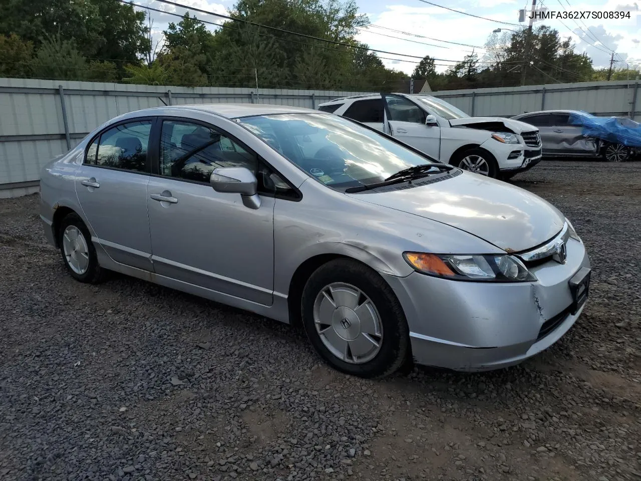 2007 Honda Civic Hybrid VIN: JHMFA362X7S008394 Lot: 71821674