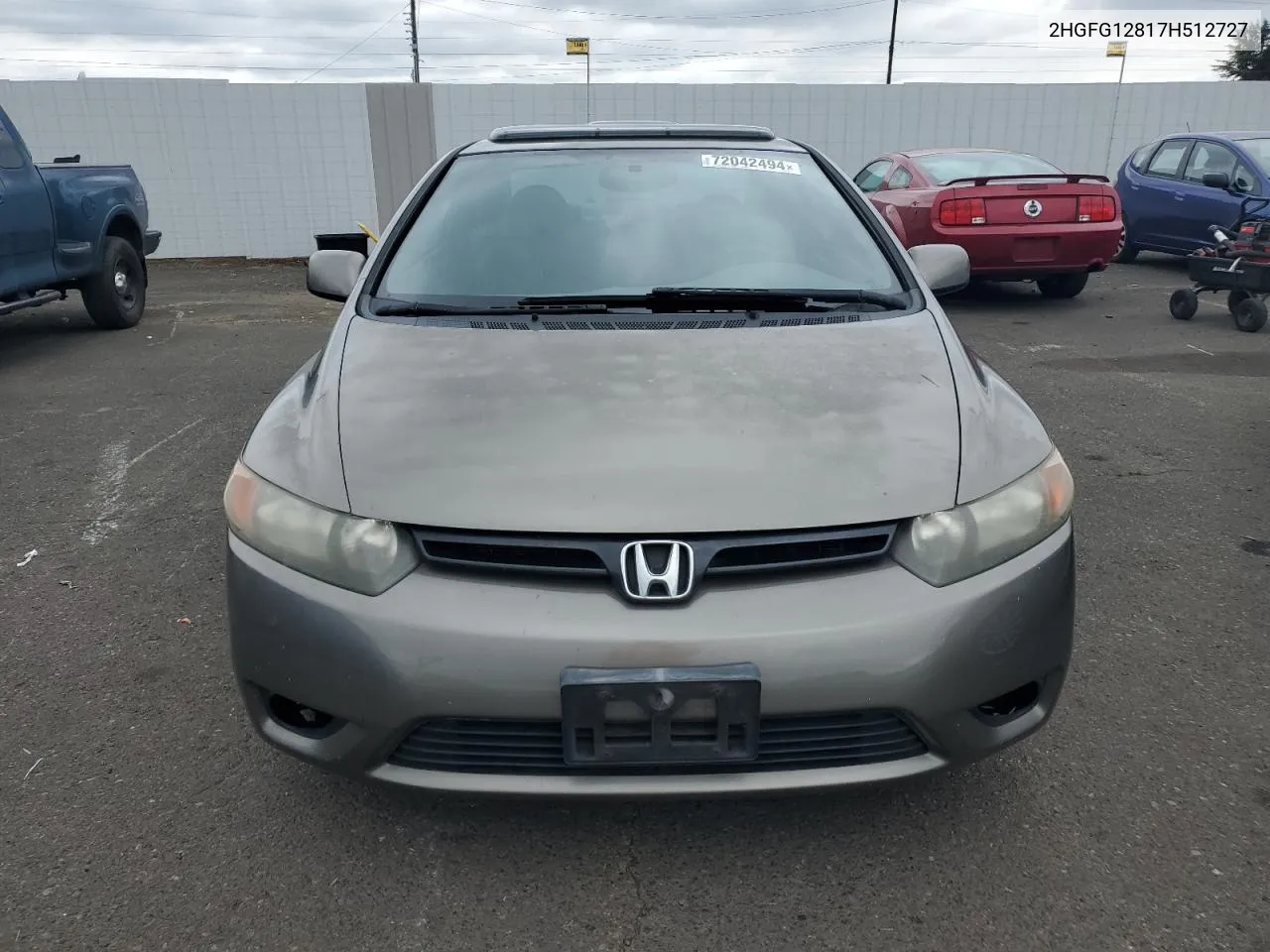 2007 Honda Civic Ex VIN: 2HGFG12817H512727 Lot: 72042494