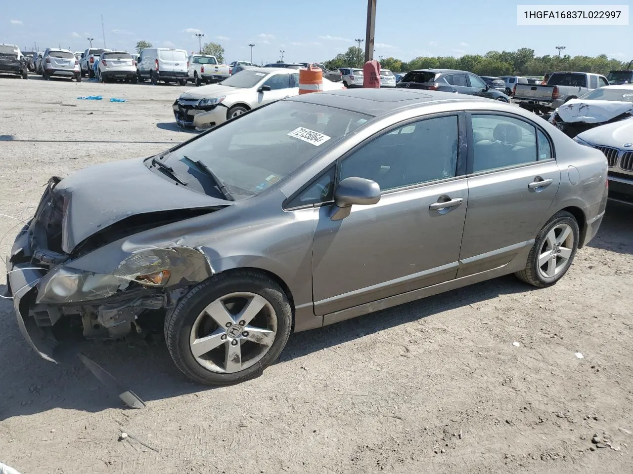 2007 Honda Civic Ex VIN: 1HGFA16837L022997 Lot: 72135064