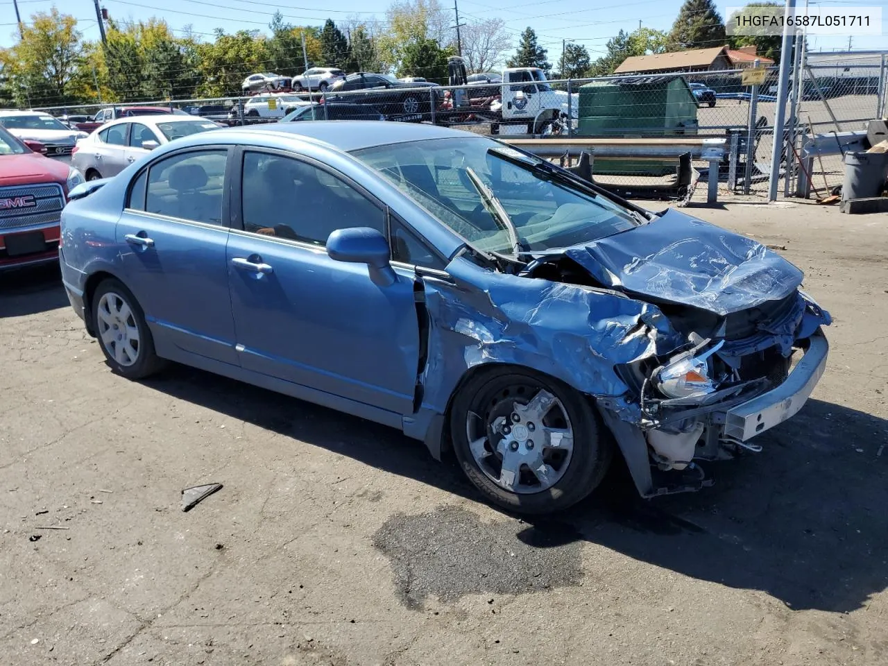 2007 Honda Civic Lx VIN: 1HGFA16587L051711 Lot: 72818564