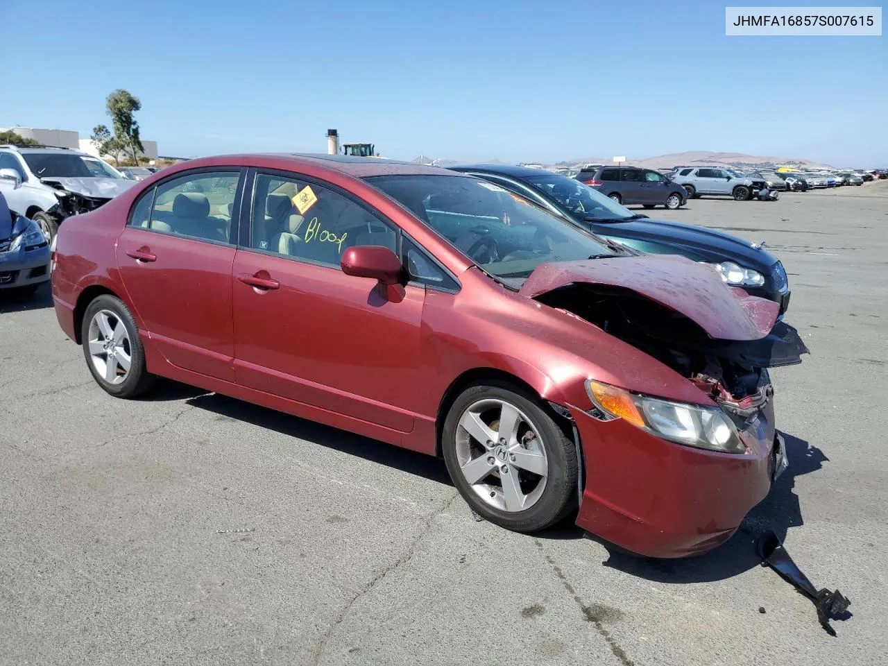 2007 Honda Civic Ex VIN: JHMFA16857S007615 Lot: 73004314