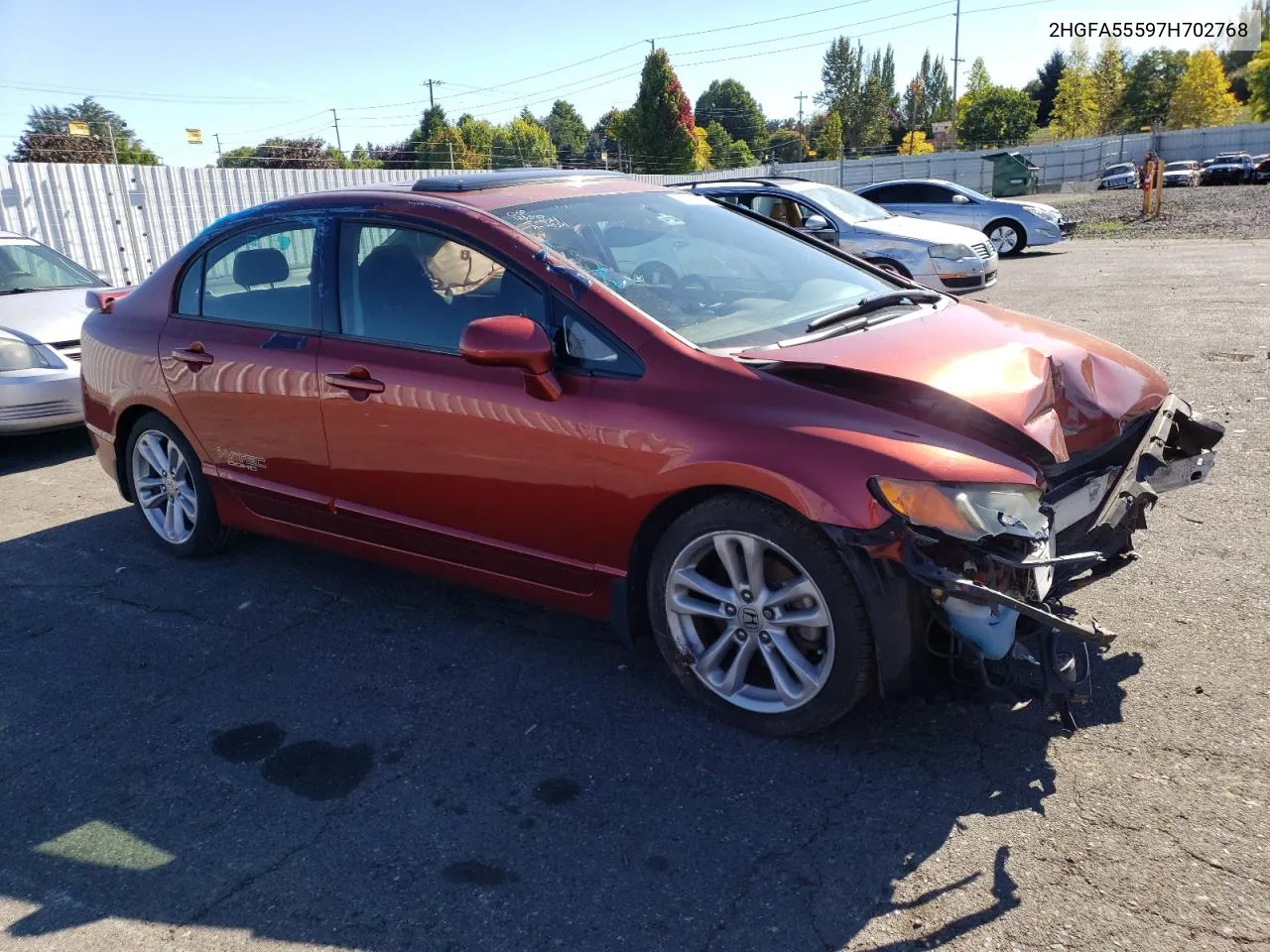 2007 Honda Civic Si VIN: 2HGFA55597H702768 Lot: 73612124