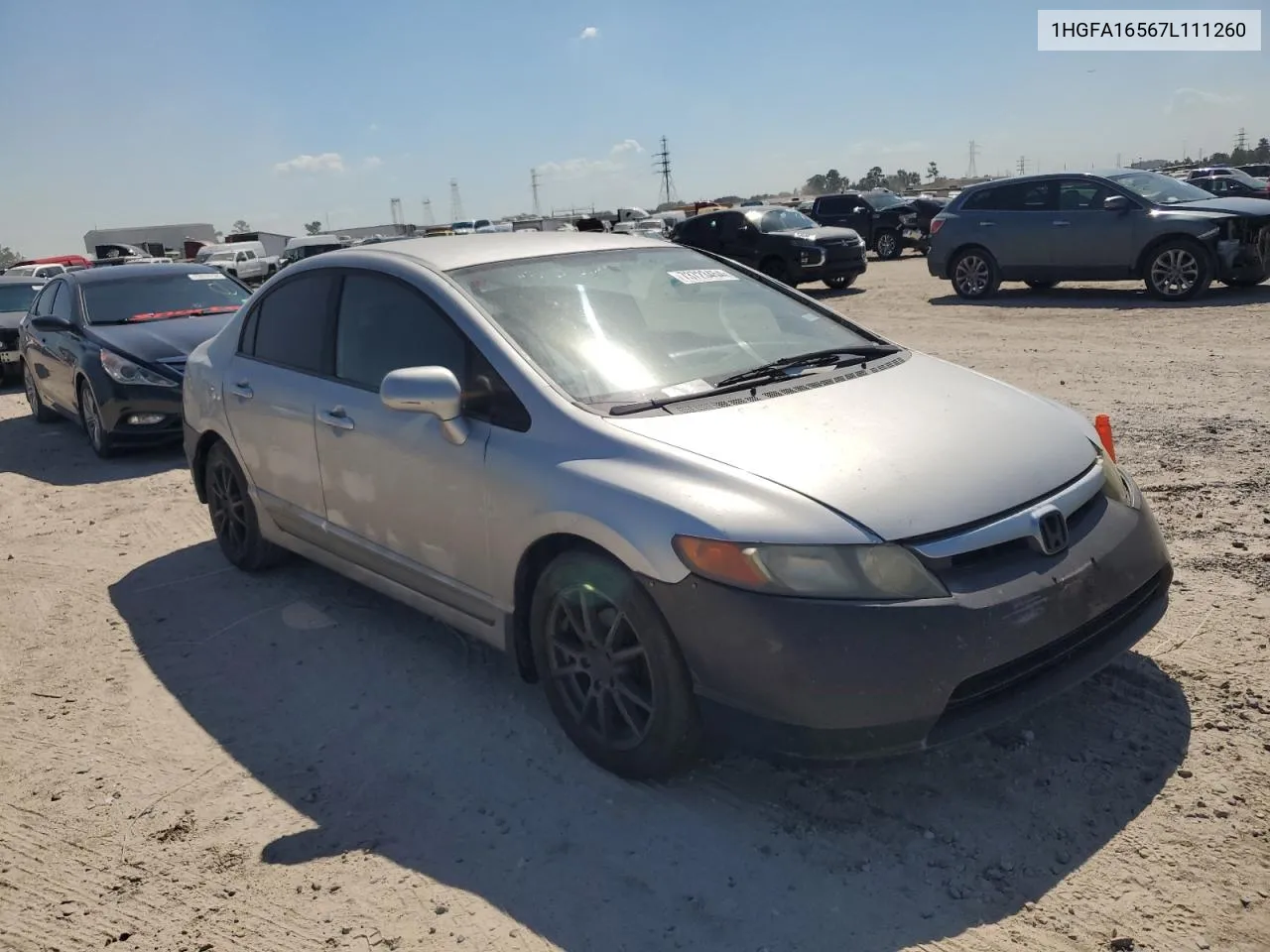 2007 Honda Civic Lx VIN: 1HGFA16567L111260 Lot: 73723454