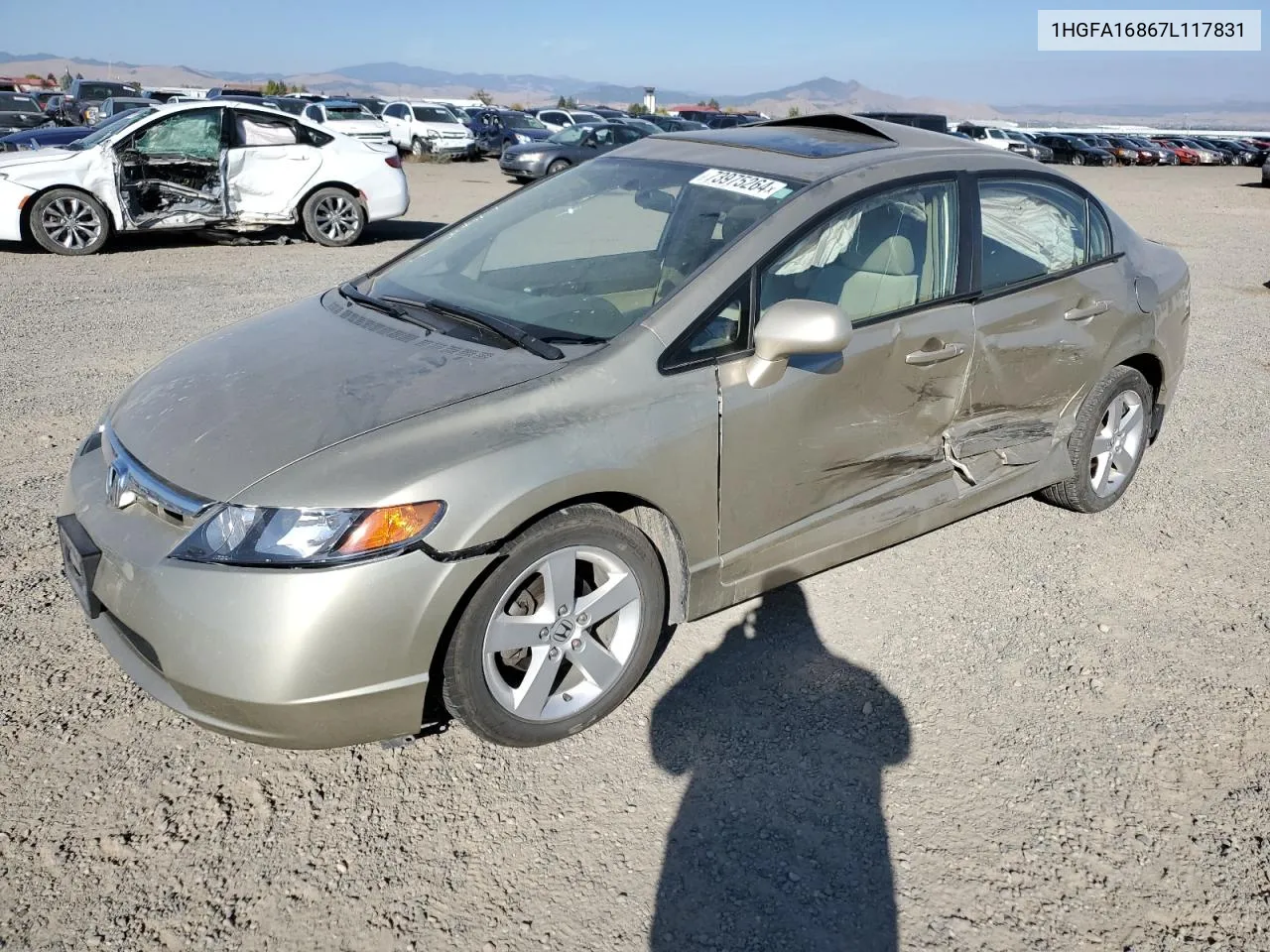 2007 Honda Civic Ex VIN: 1HGFA16867L117831 Lot: 73975264