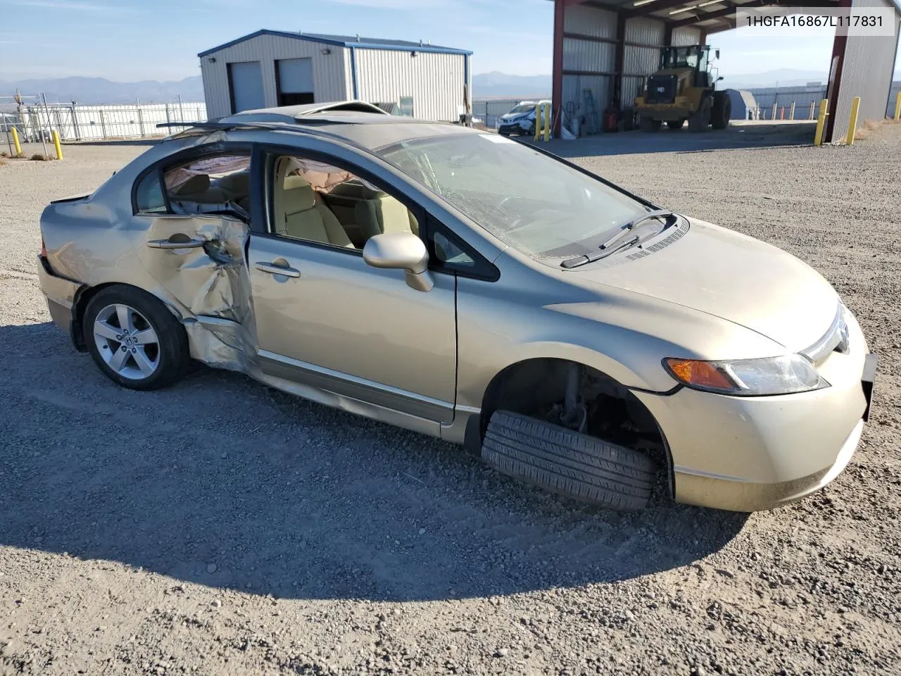 2007 Honda Civic Ex VIN: 1HGFA16867L117831 Lot: 73975264