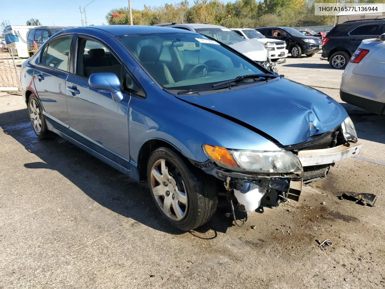 2007 Honda Civic Lx VIN: 1HGFA16577L136944 Lot: 74775824