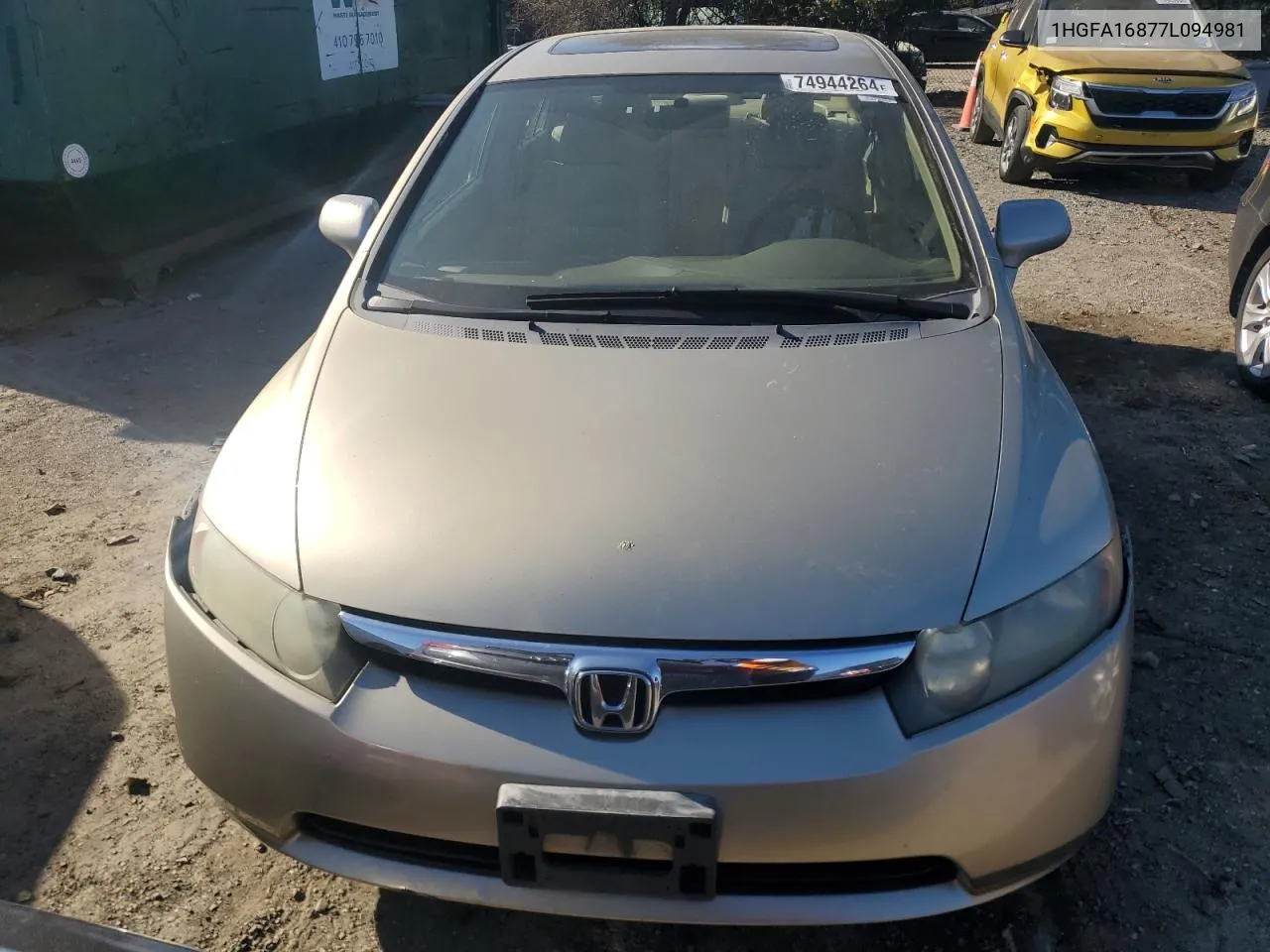 2007 Honda Civic Ex VIN: 1HGFA16877L094981 Lot: 74944264