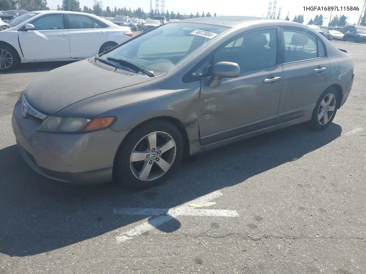 2007 Honda Civic Ex VIN: 1HGFA16897L115846 Lot: 74972004