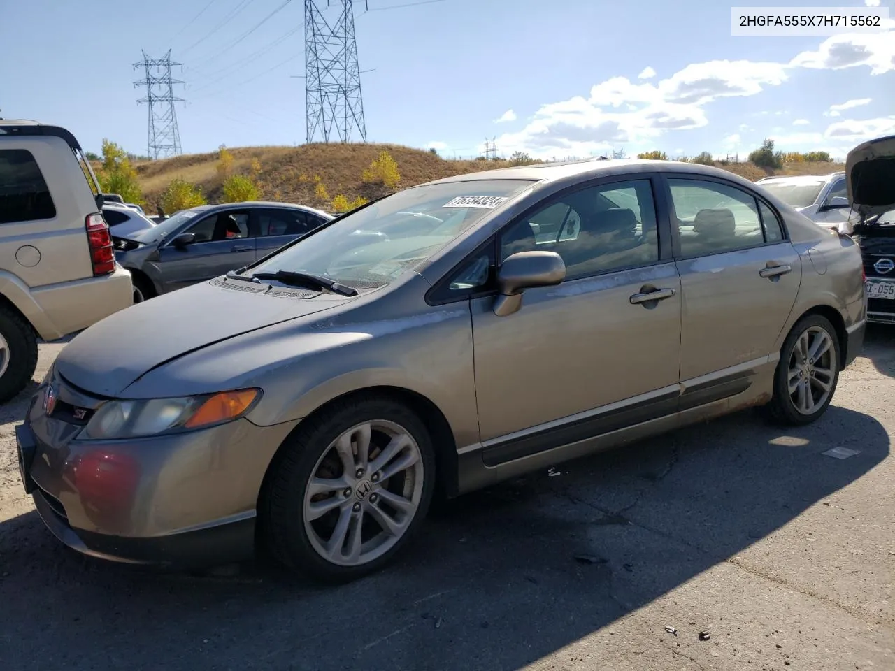 2007 Honda Civic Si VIN: 2HGFA555X7H715562 Lot: 75734324