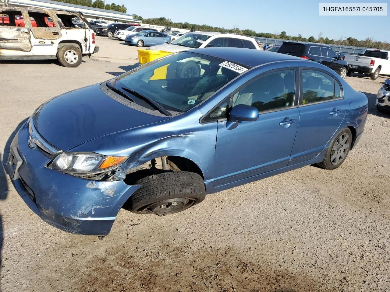 2007 Honda Civic Lx VIN: 1HGFA16557L045705 Lot: 75925134