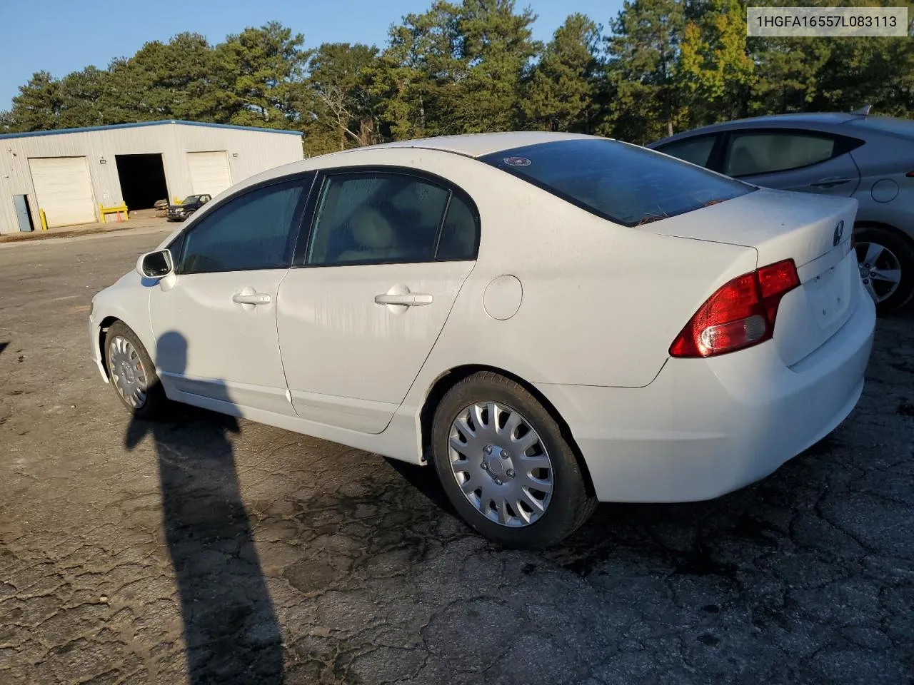 2007 Honda Civic Lx VIN: 1HGFA16557L083113 Lot: 75955504