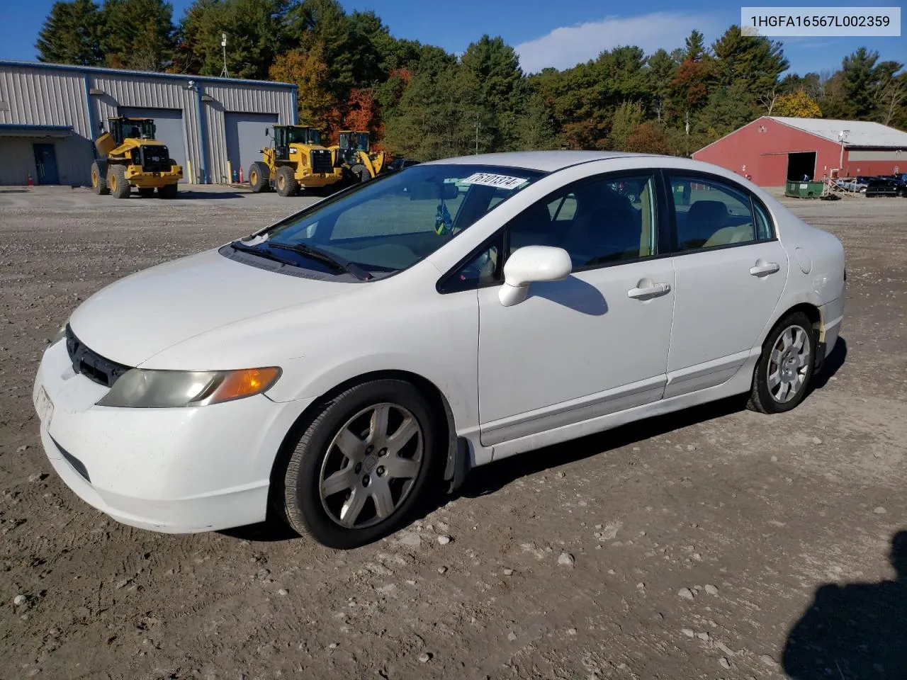 2007 Honda Civic Lx VIN: 1HGFA16567L002359 Lot: 76101374