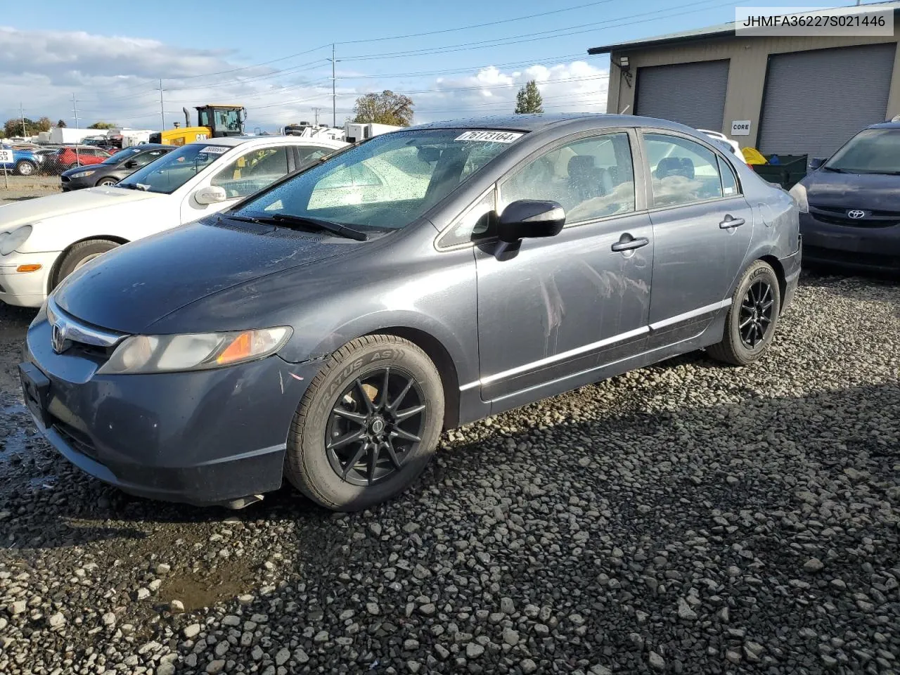 2007 Honda Civic Hybrid VIN: JHMFA36227S021446 Lot: 76173164