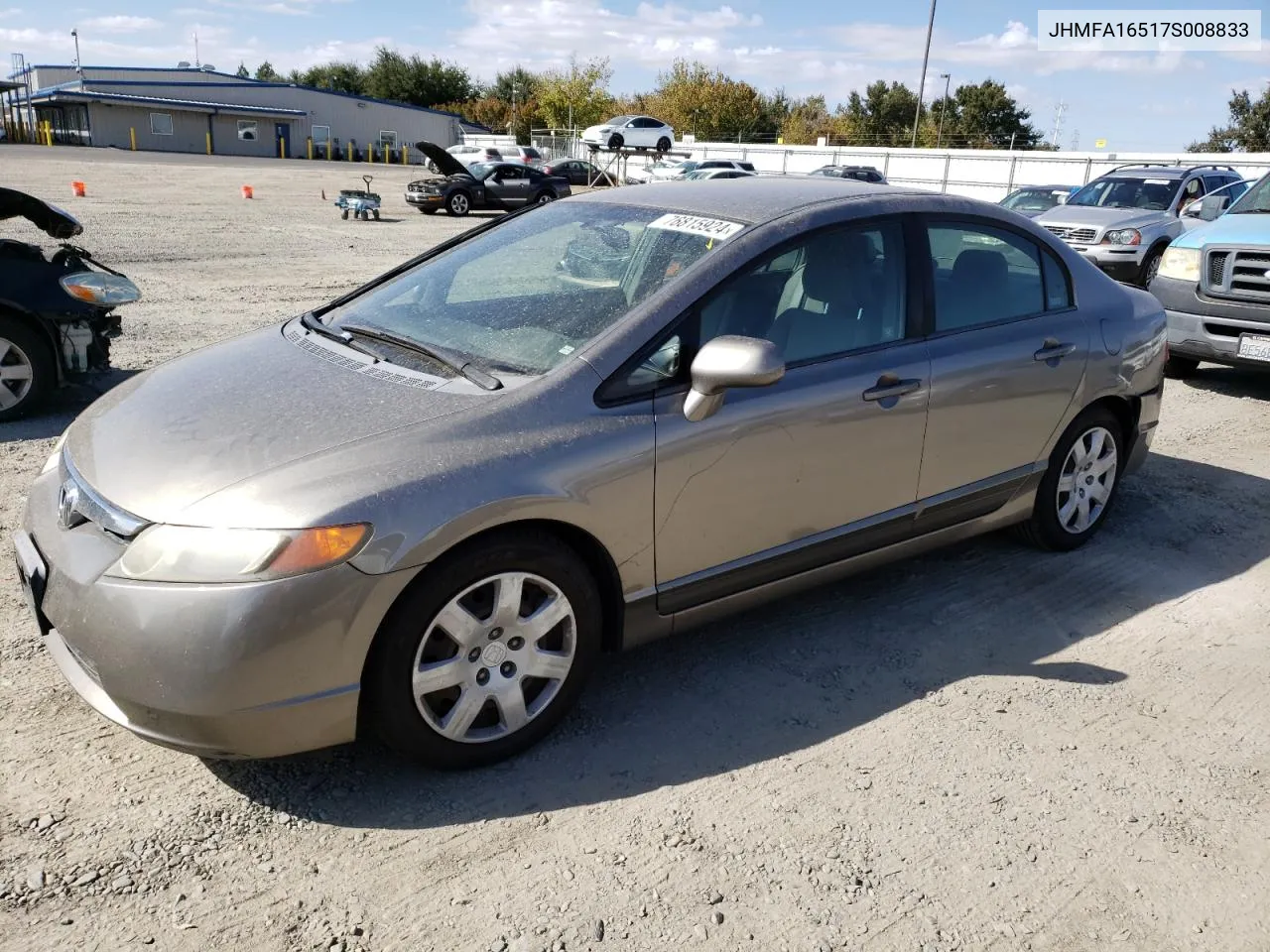 2007 Honda Civic Lx VIN: JHMFA16517S008833 Lot: 76815924