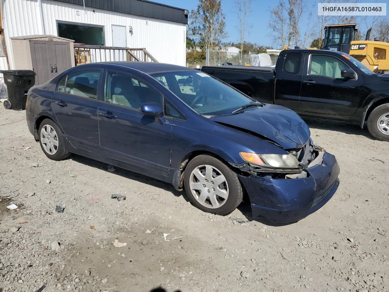 2007 Honda Civic Lx VIN: 1HGFA16587L010463 Lot: 77282244