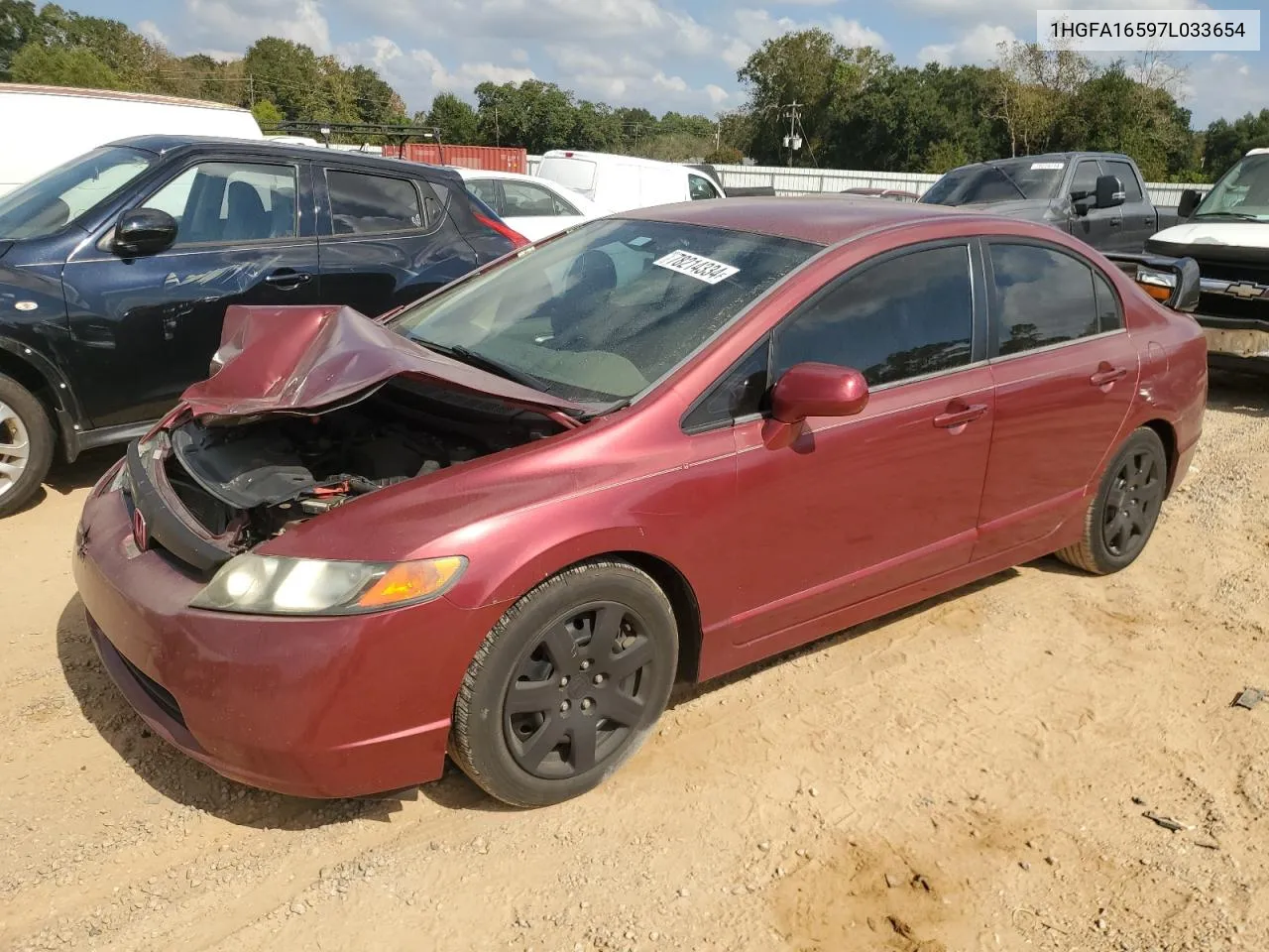 2007 Honda Civic Lx VIN: 1HGFA16597L033654 Lot: 78214334