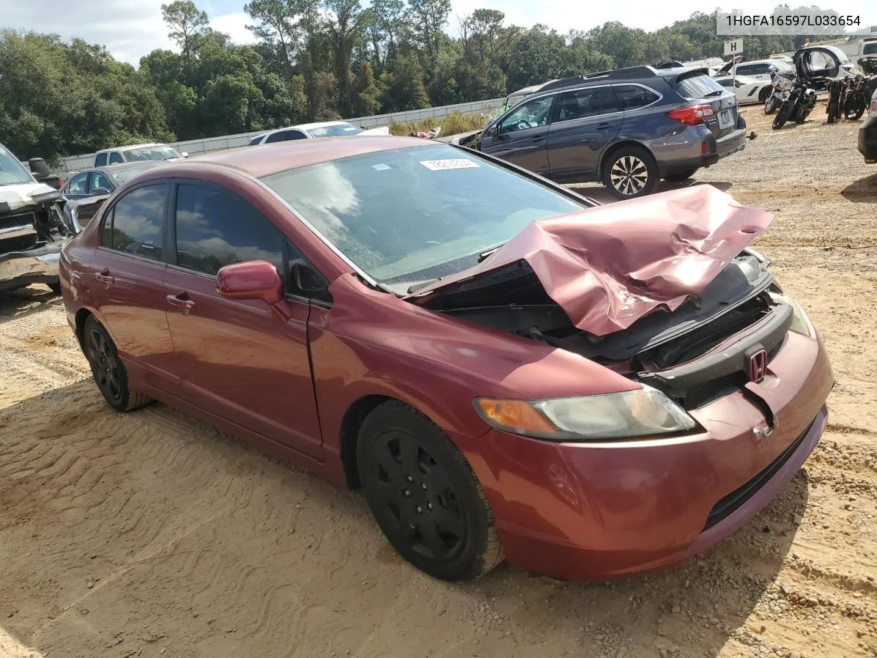 2007 Honda Civic Lx VIN: 1HGFA16597L033654 Lot: 78214334